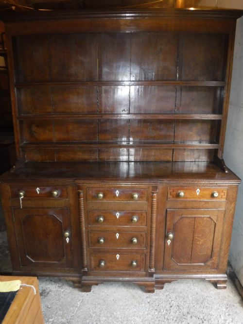 Early 19th Century Oak and Inlaid 2 Part Dresser