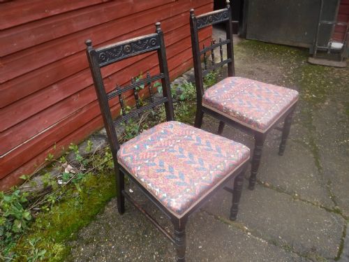 Pair  of Athestic  Period Late 19th Century Side Chairs