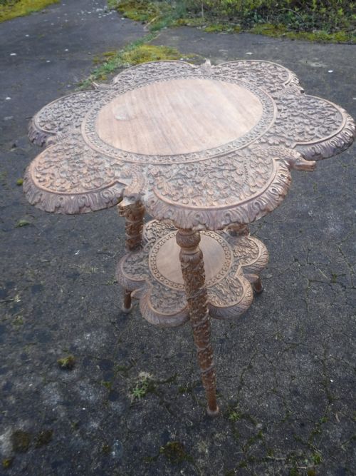 Late 19th Century Carved  Anglo Indian Occasional Table