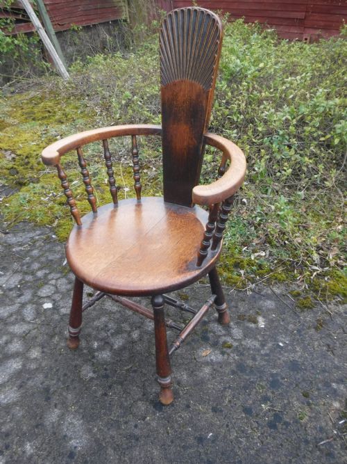 Unusual Oak Arts and Crafts Armchair