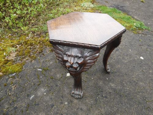 Good Carved Oak Occasional Table