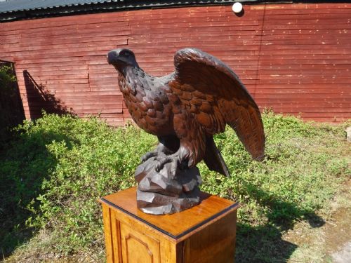 Large Carved 19th Century Oak Eagle