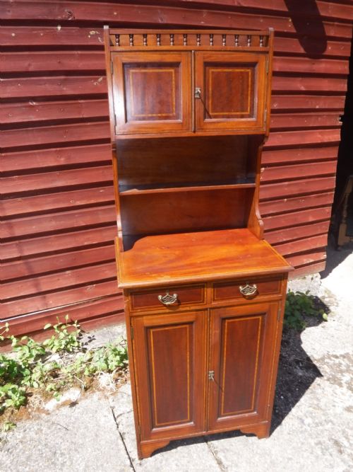 Neat and Useful Inlaid Edwardian Side Cabinet.
