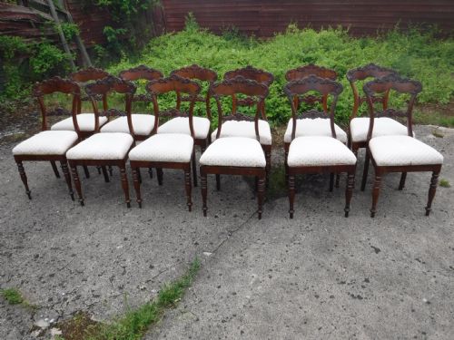 12 Late 19th Century Mahogany Dining Chairs