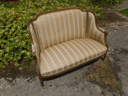 Early 20th Century Decorated and Upholstered  2 Seater Settee