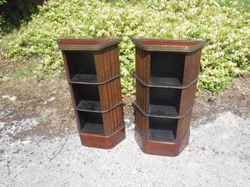 Pretty Pair of Small Early 20th Century Rosewood Bookstands
