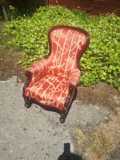 Early Victorian Mahogany Spoon Back Armchair