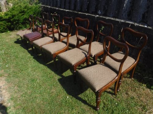 Set of 12 Early Victorian Mahogany Dining Chairs