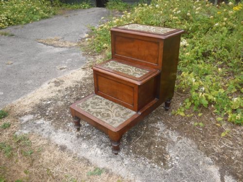 Set of 19th Century Mahogany  Library Steps