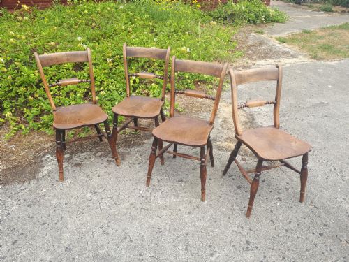 Set of 4 Windsor Chairs with Makers Stamp