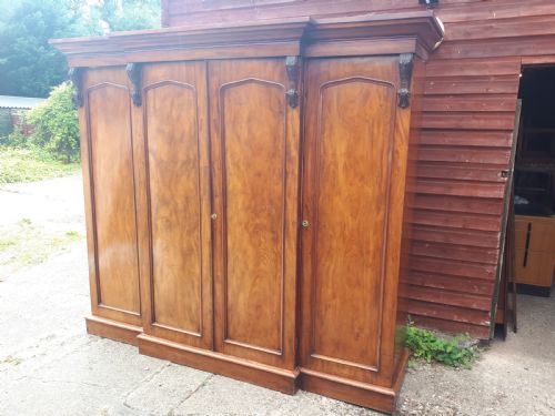 Mid 19th Century  Mahogany 4 Door Wardrobe