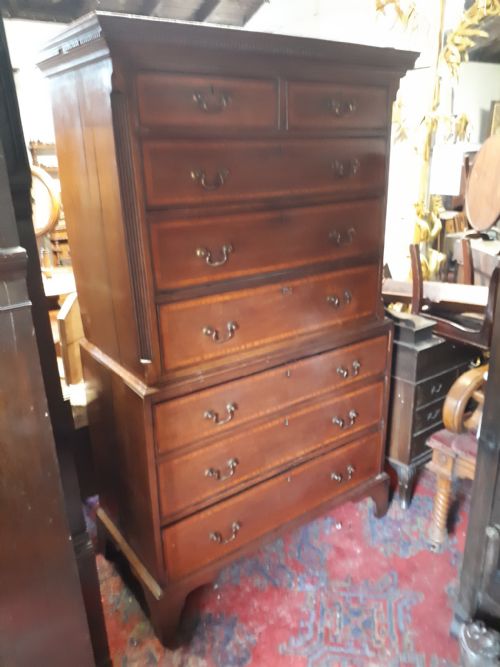 19th Mahogany Chest on Chest