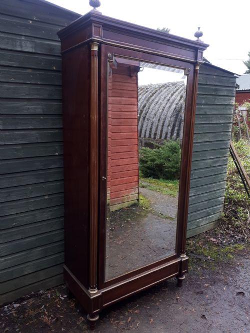 19th Century Mahogany Brass Metal Mounted French Hall Cupboard