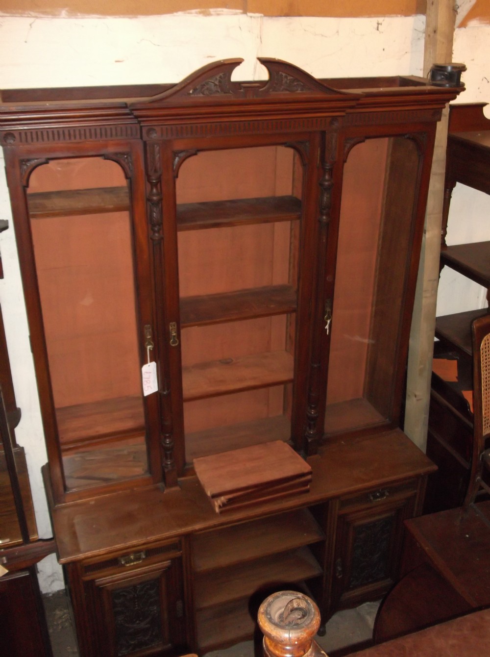 Late Victorian bookcase cabinet