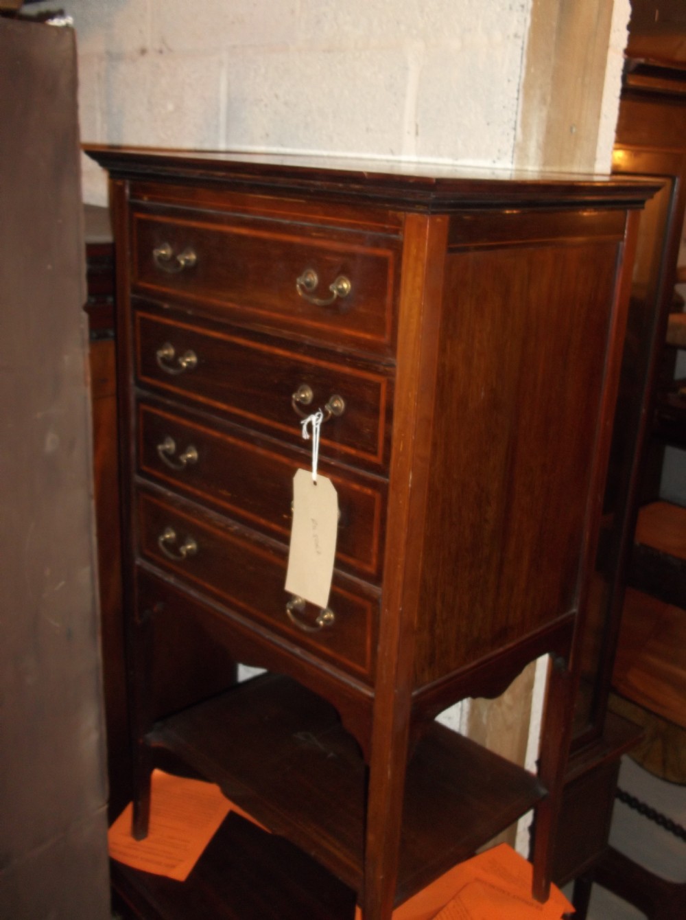 Edwardian 4 drawer music cabinet