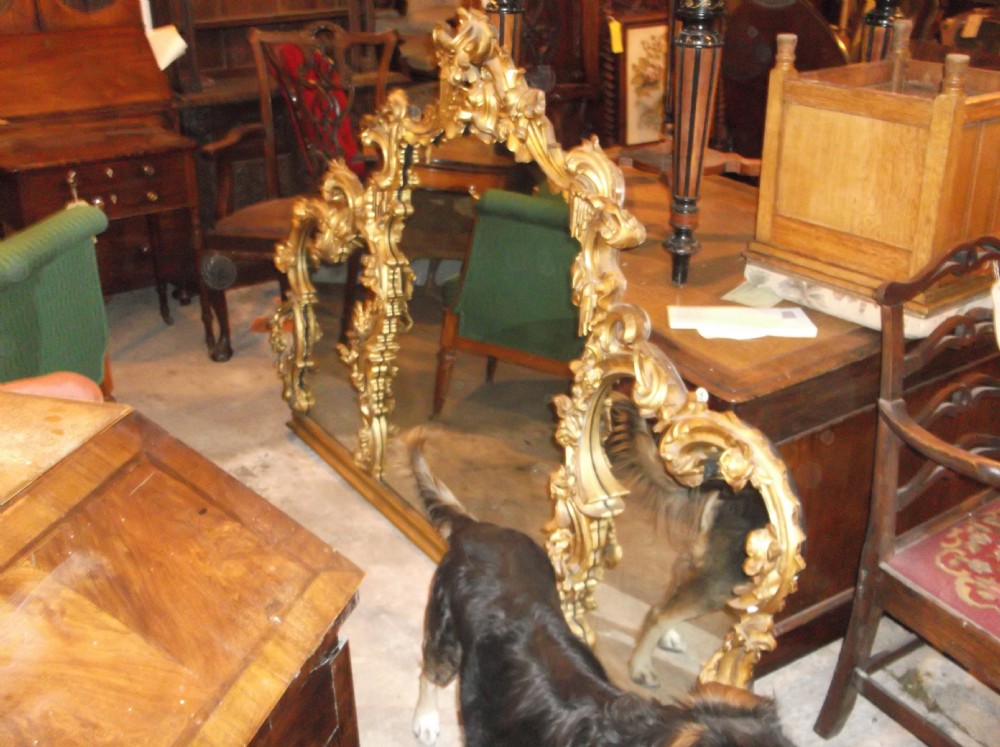 Carved giltwood overmantel mirror