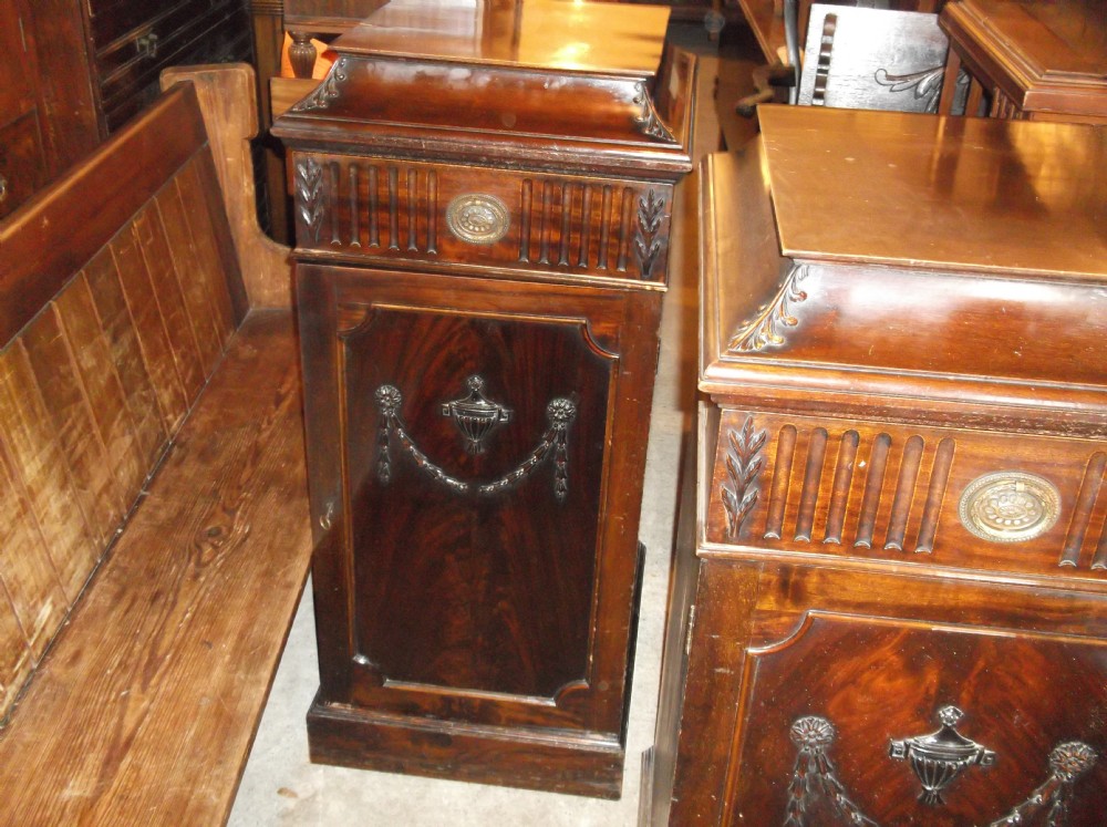 Pair of Edwardian mahogany pedestal cabinets