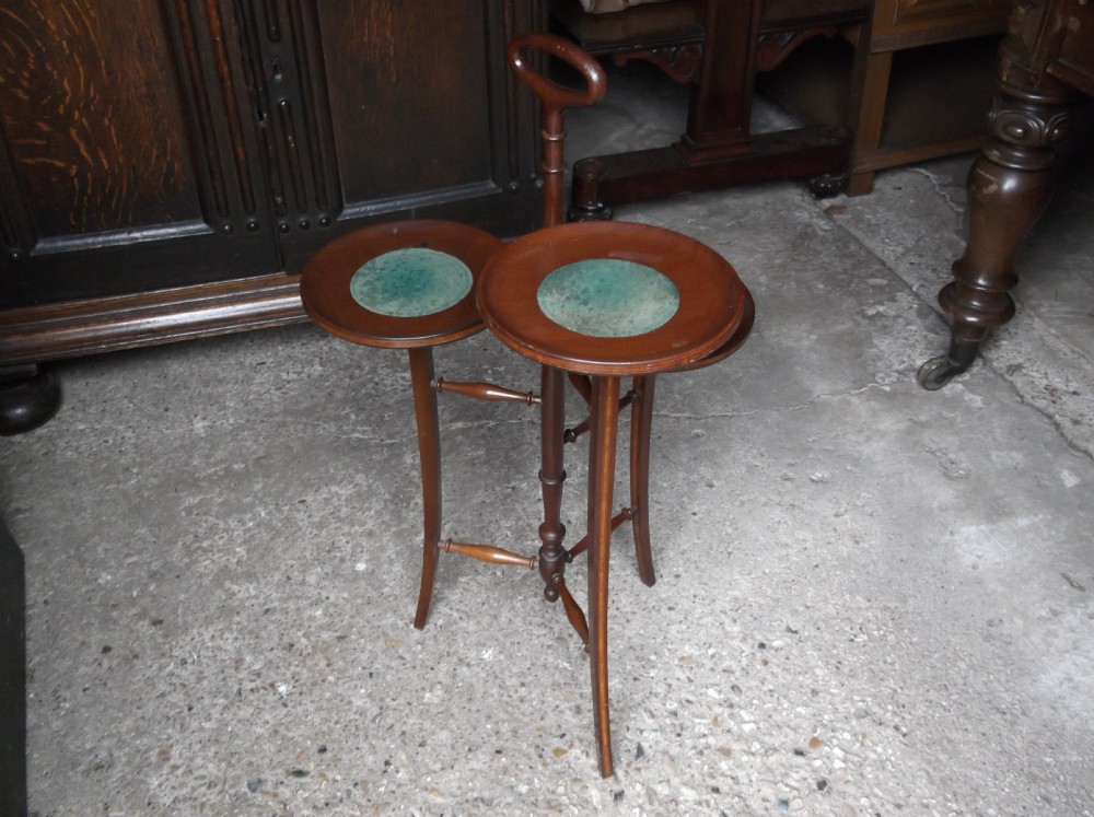 Edwardian inlaid mahogany cake stand