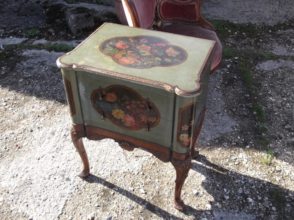 1920s walnut and painted 2 drawer chest