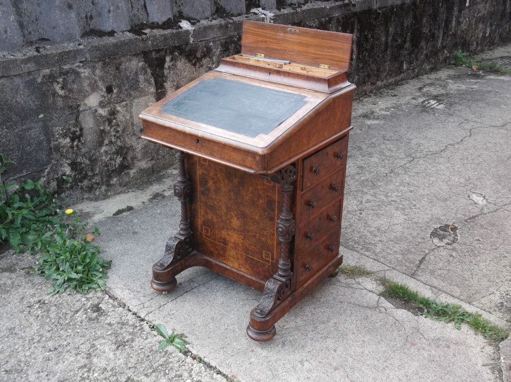 Victorian walnut davenport