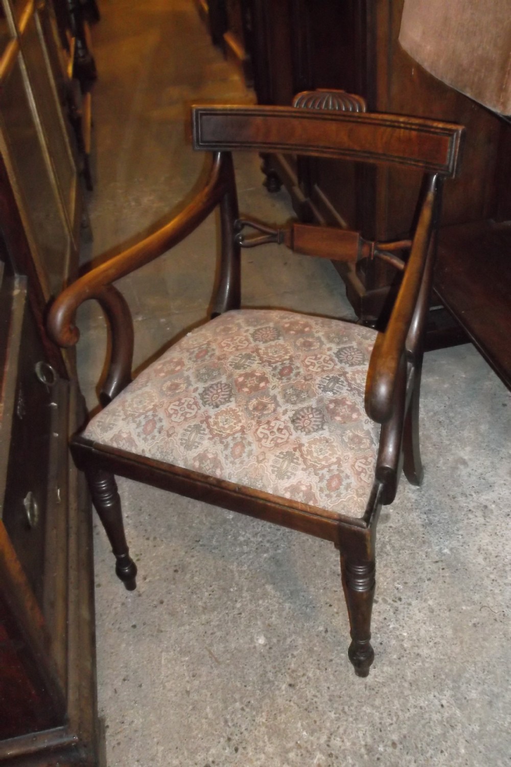 Regency mahogany desk armchair