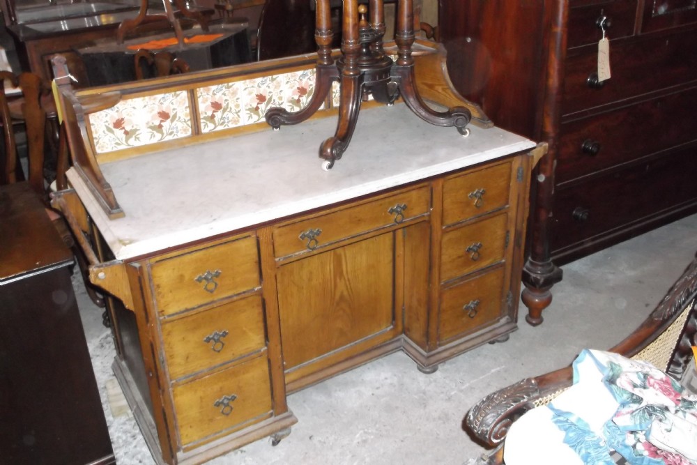 Victorian ash marble top washstand