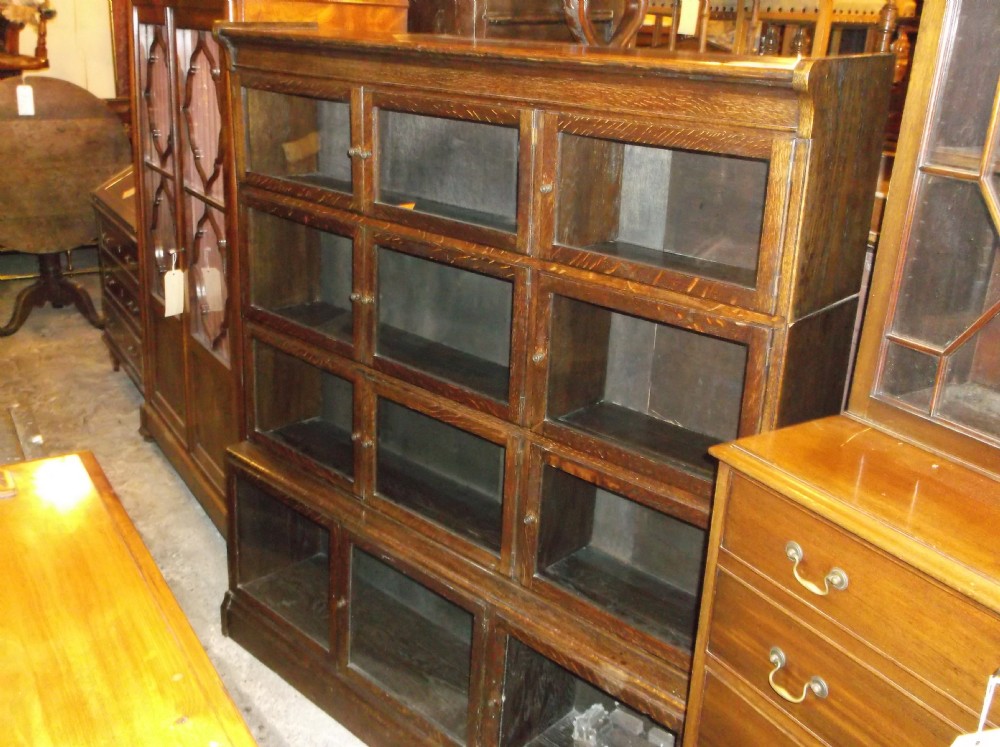 oak sectional glazed bookcase cabinet