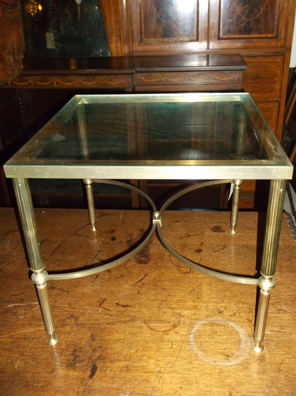 Brass and glass occasional table