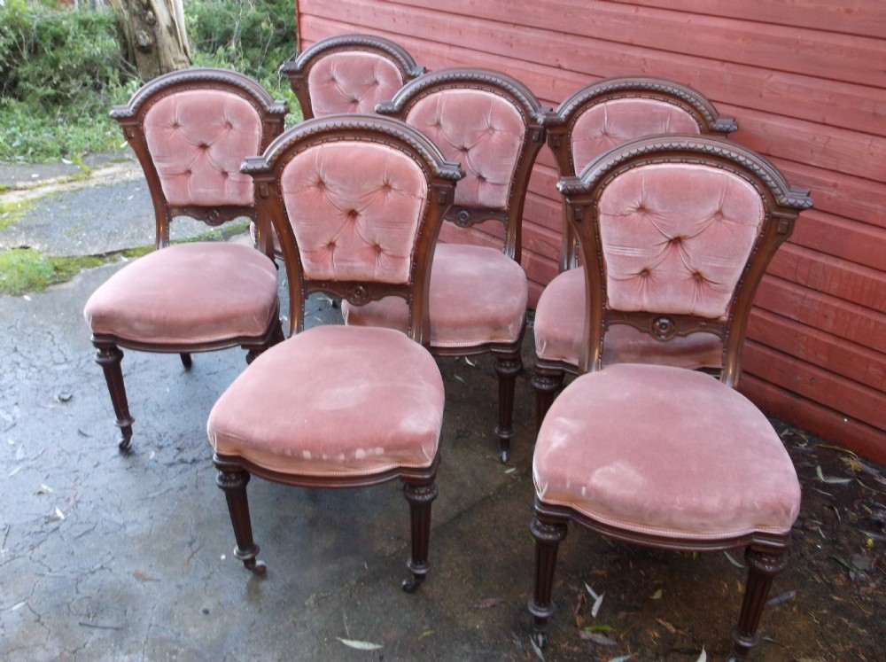 Set of 6 Victorian mahogany dining chairs
