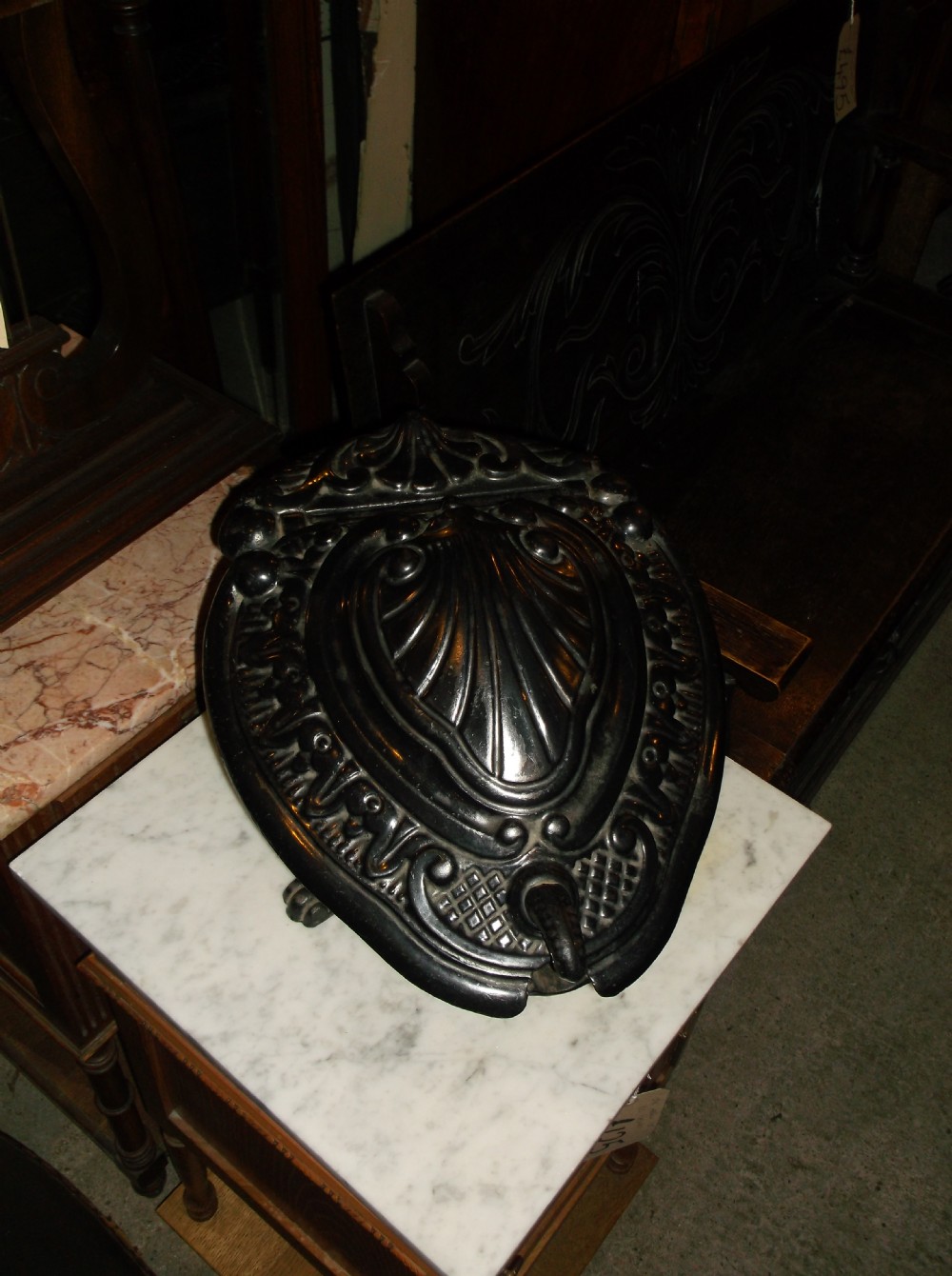 Victorian cast iron coal bucket