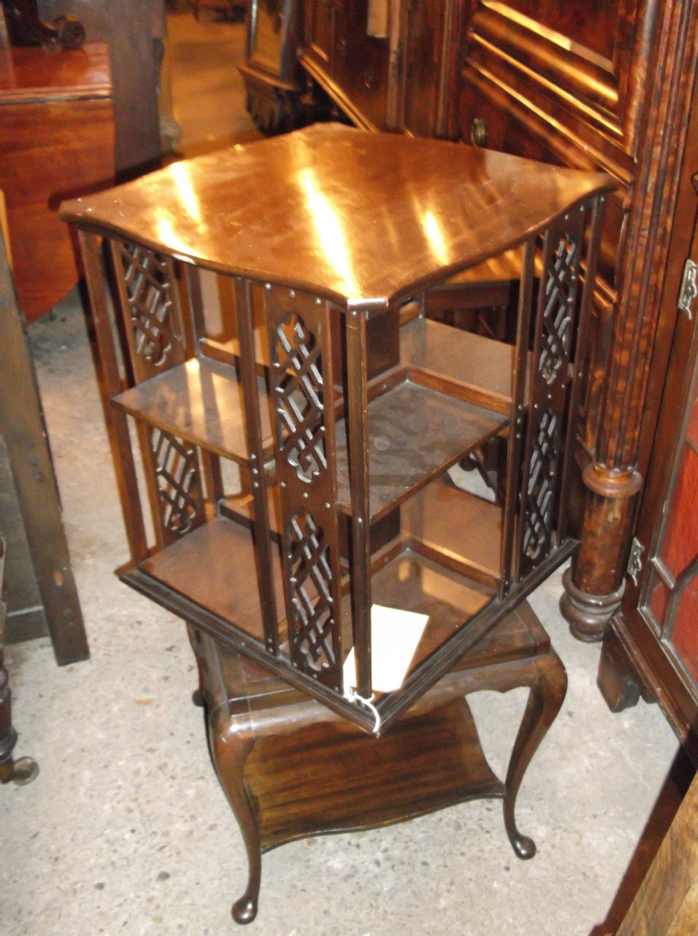 Edwardian mahogany revolving bookcase