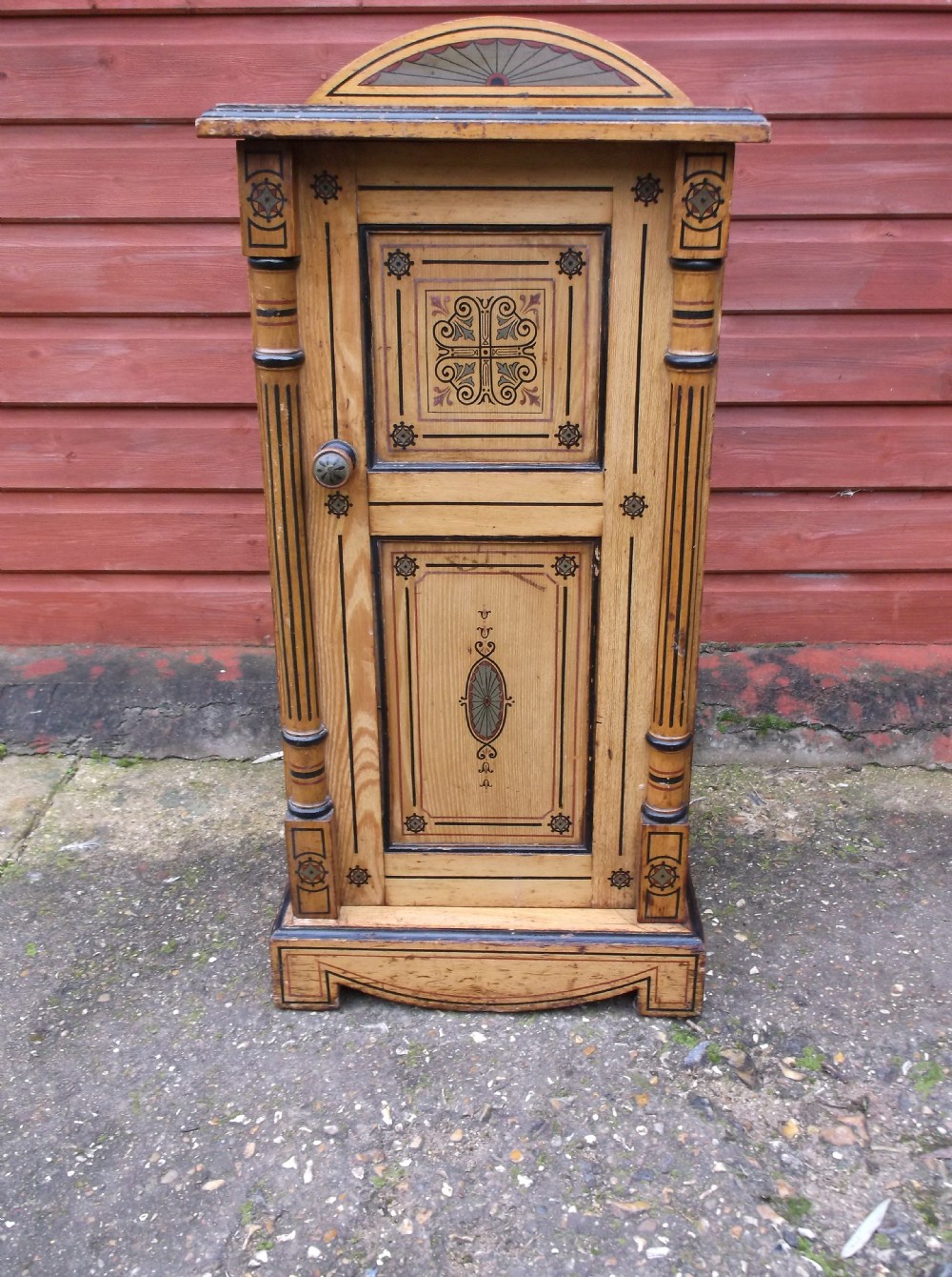 Victorian Decorated bedside cupboard