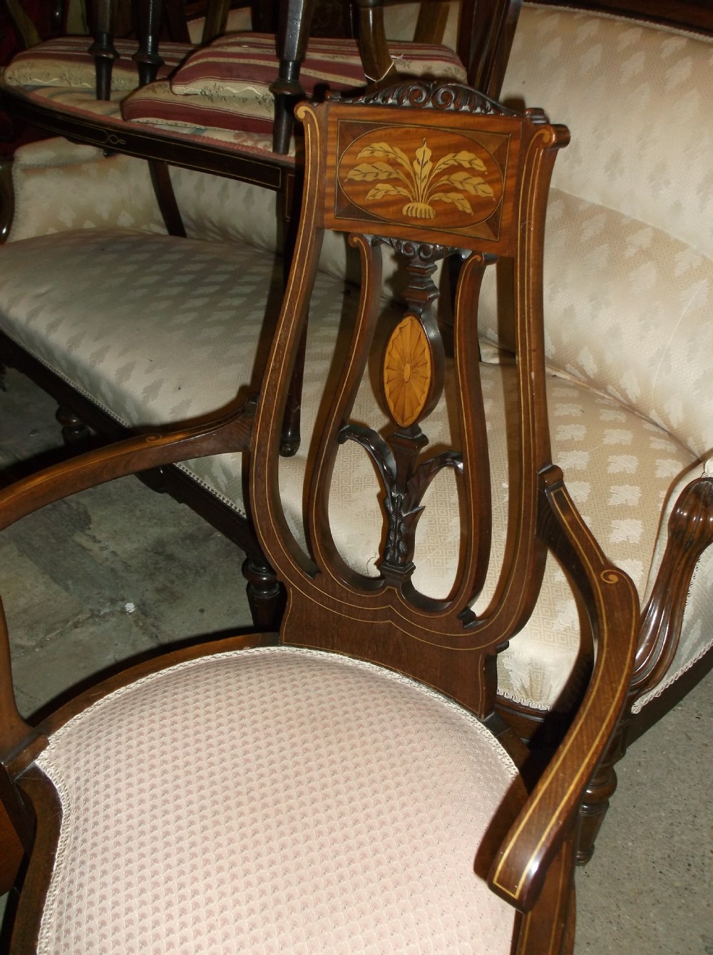 Good Edwardian mahogany armchair