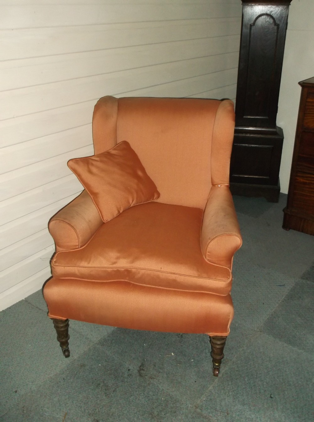 Late Victorian upholstered armchair