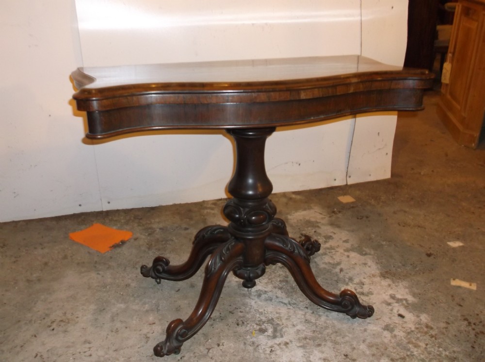 19th century rosewood card table