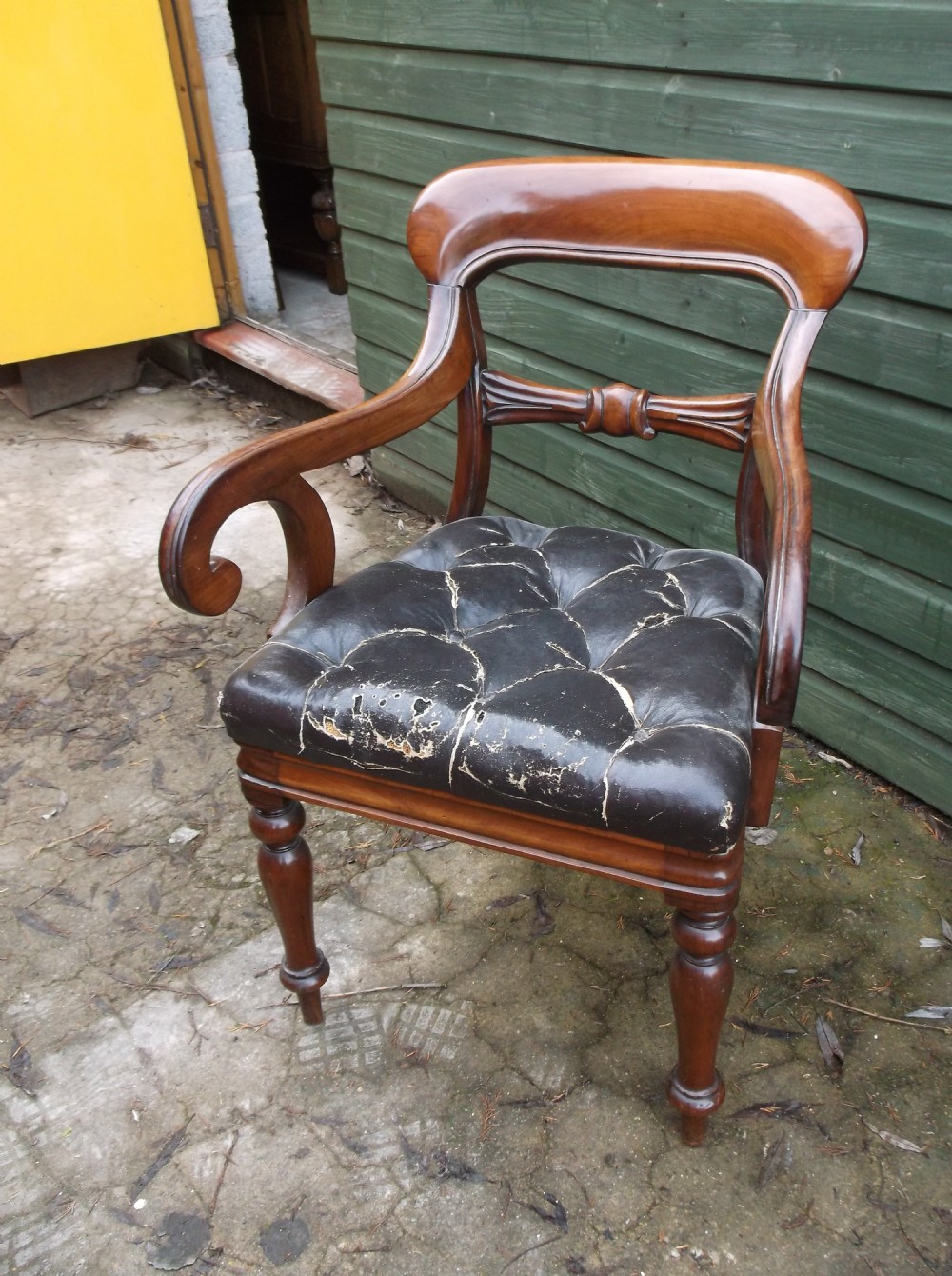 Victorian mahogany desk armchair