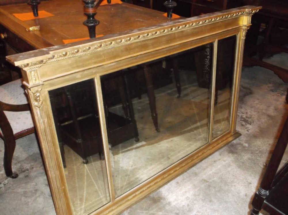 Late 19th century gilt frame overmantel mirror