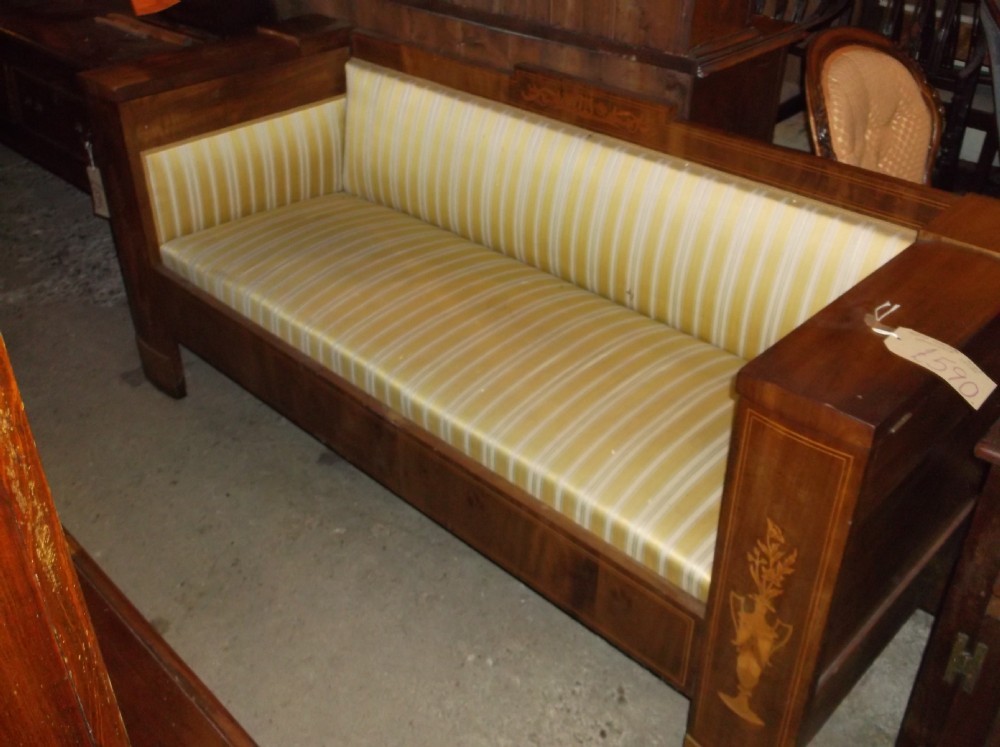 Danish Inlaid mahogany seat