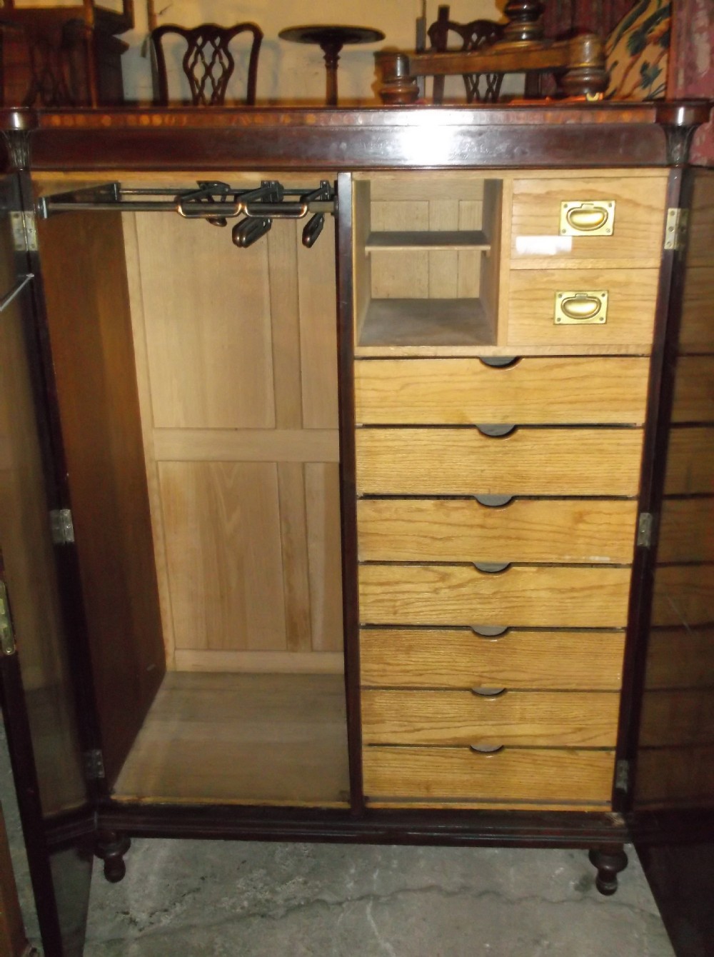 Early 20th century fitted gents wardrobe