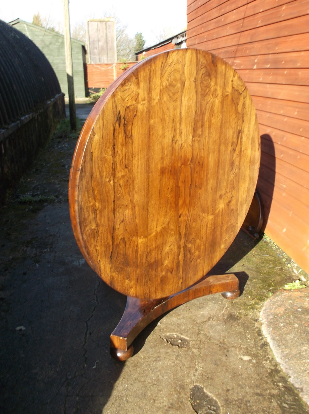 Early Victorian rosewood pedestal dining table.
