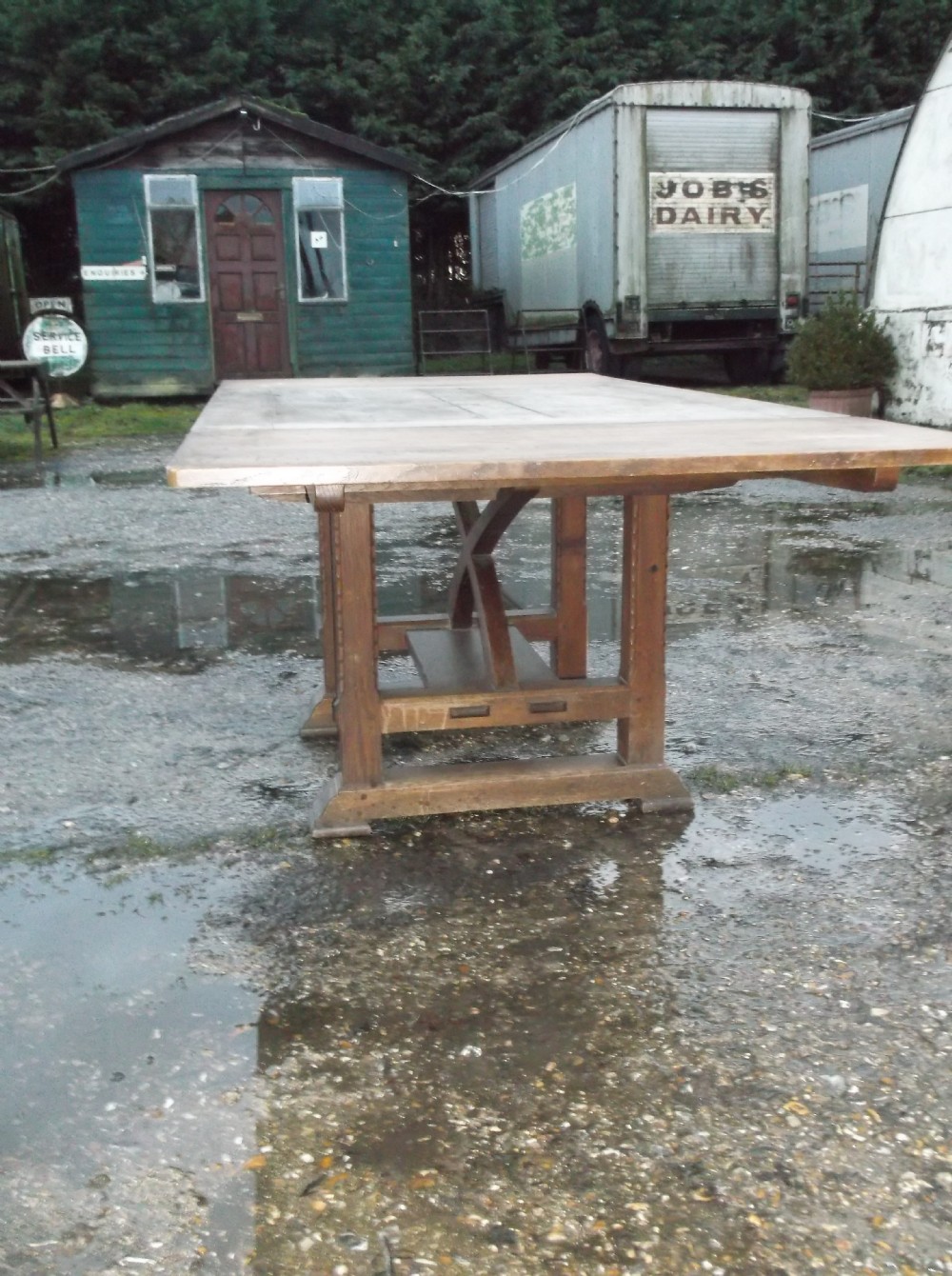 Cotswold school oak Dining table. 