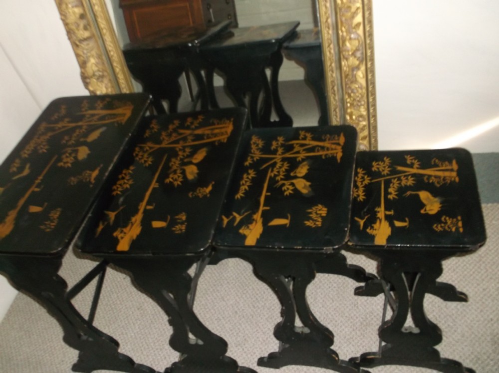 Nest of 4 Lacquered occasional tables