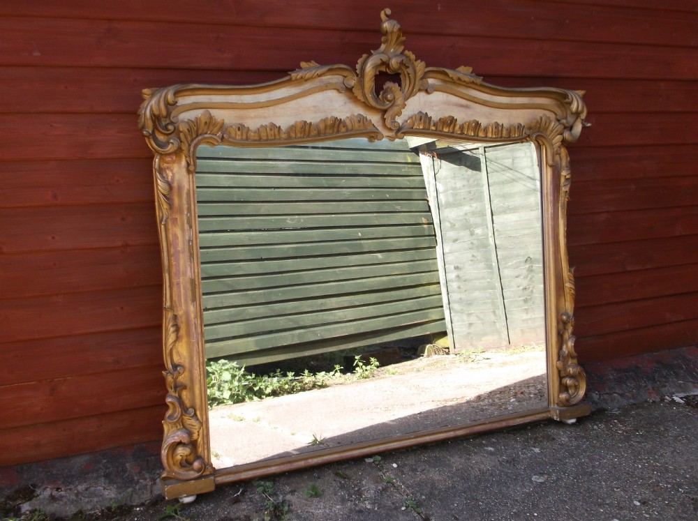19th century gilt frame overmantel mirror