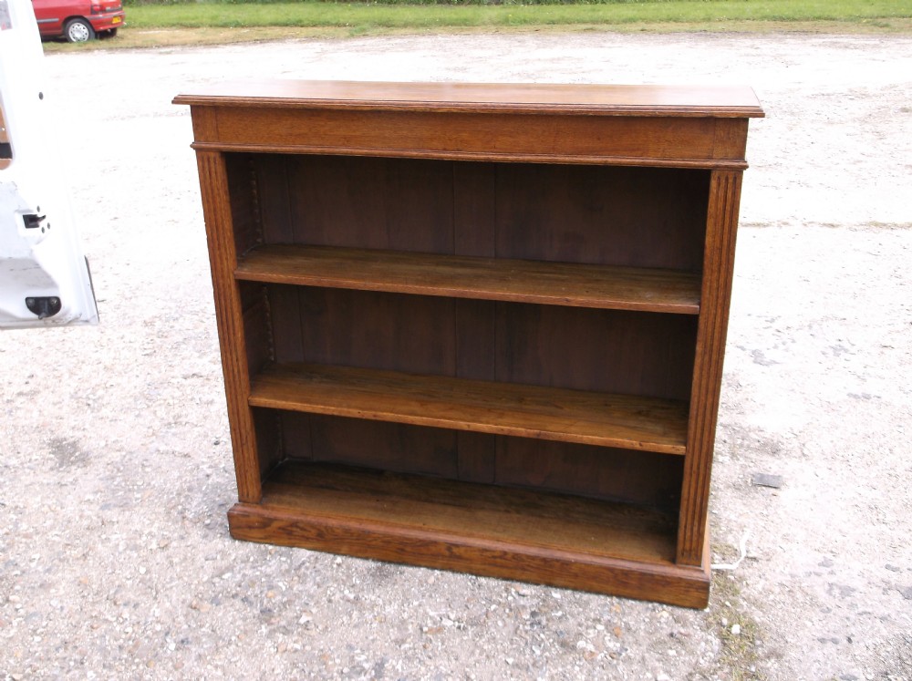 Good oak open front bookcase