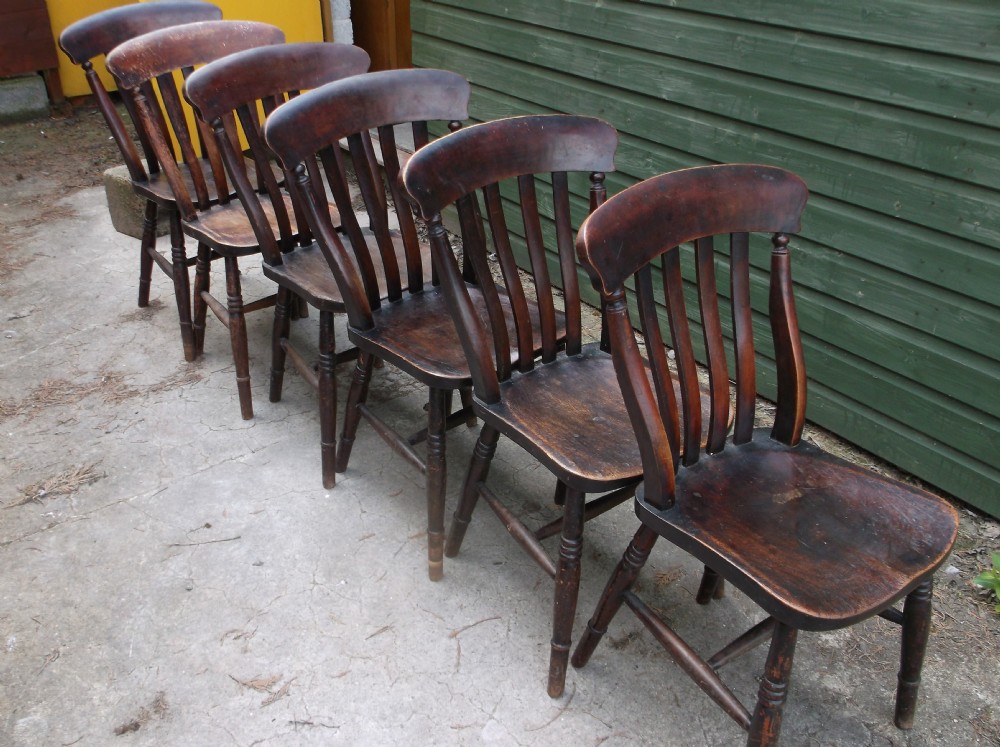 Set of 6 Windsor slat back chairs