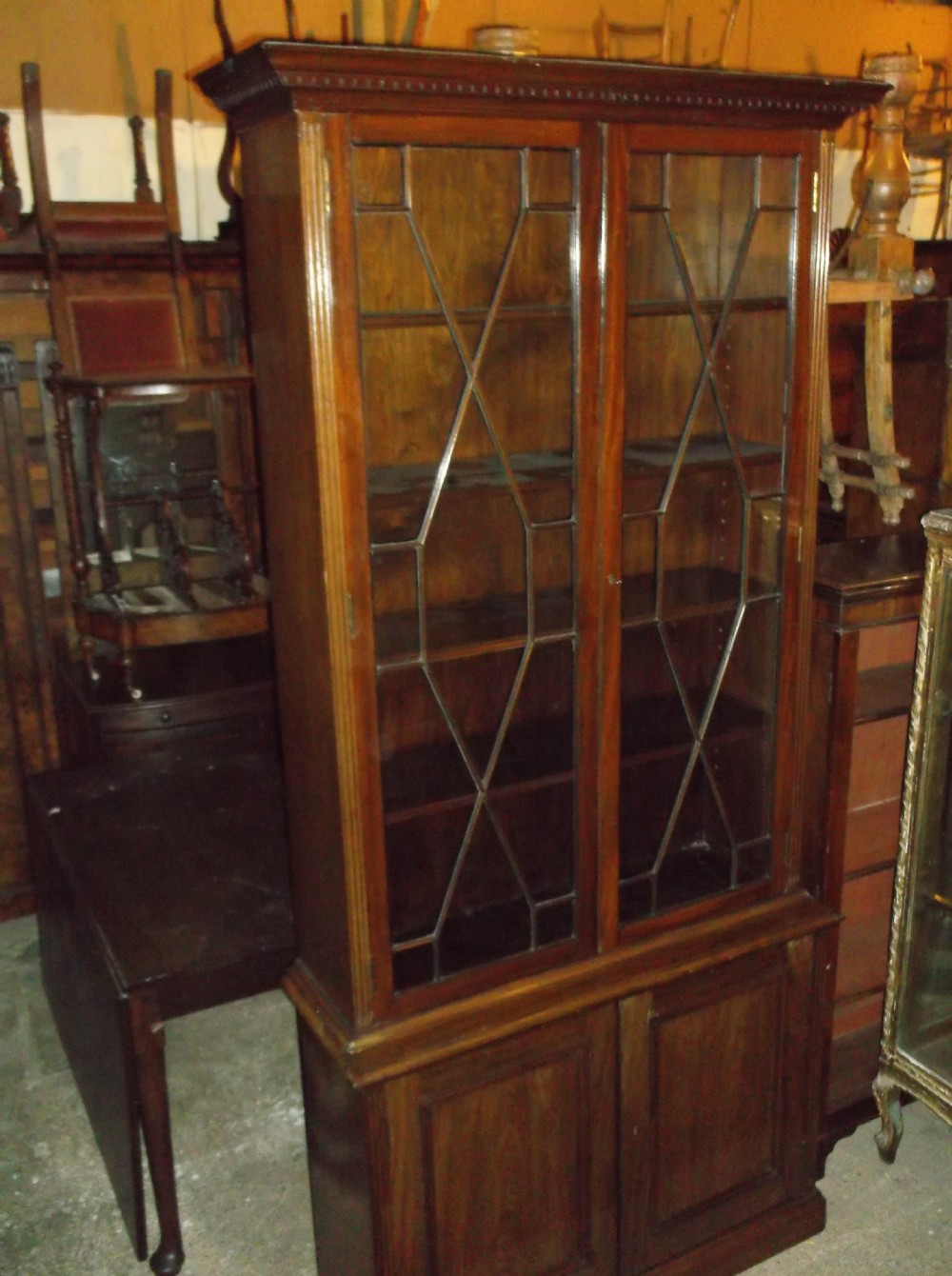 Early 20th century mahogany bookcase cabinet