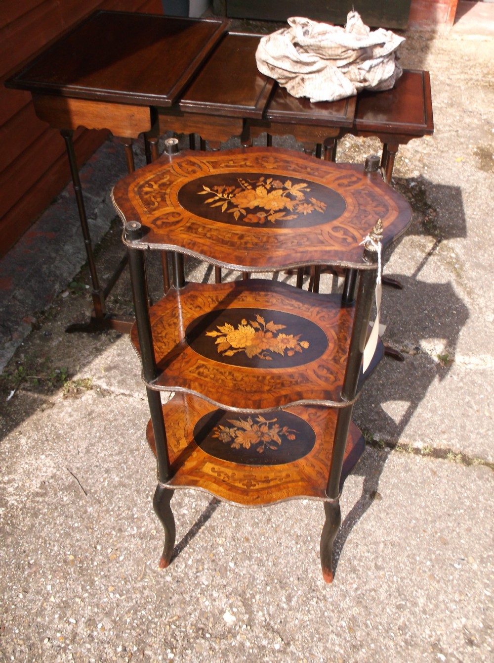 3 tier inlaid Etagere