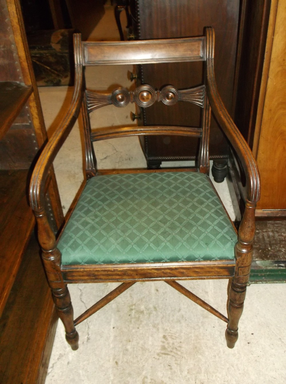 19th century mahogany desk armchair