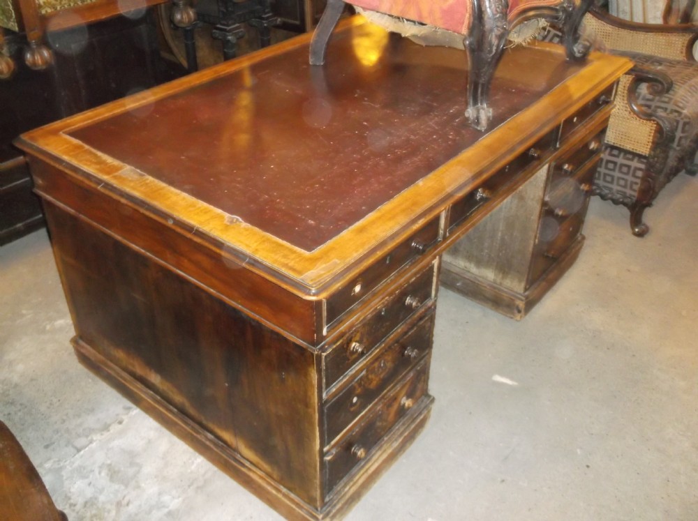 19th century oak partners desk