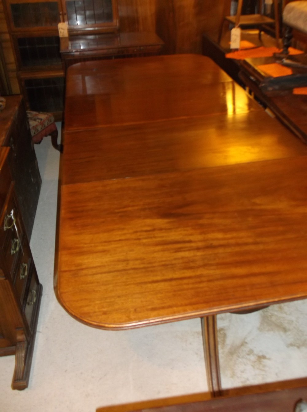 Solid Mahogany twin pillar extending dining table